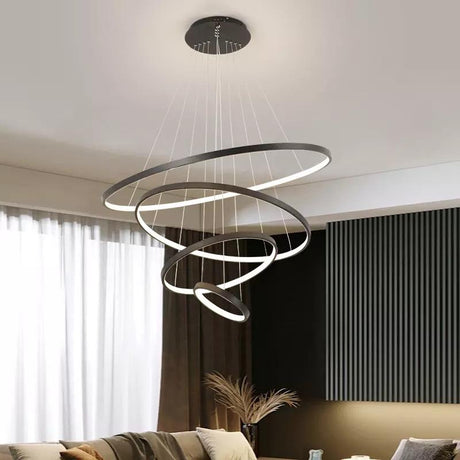 Modern Spiral Chandelier  LED Ring Ceiling Light - Product example