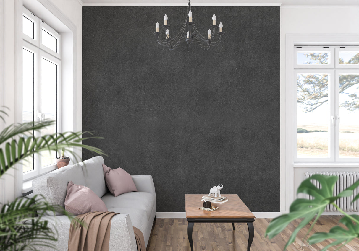 Contemporary grey wallpaper adding texture to master bedroom wall
