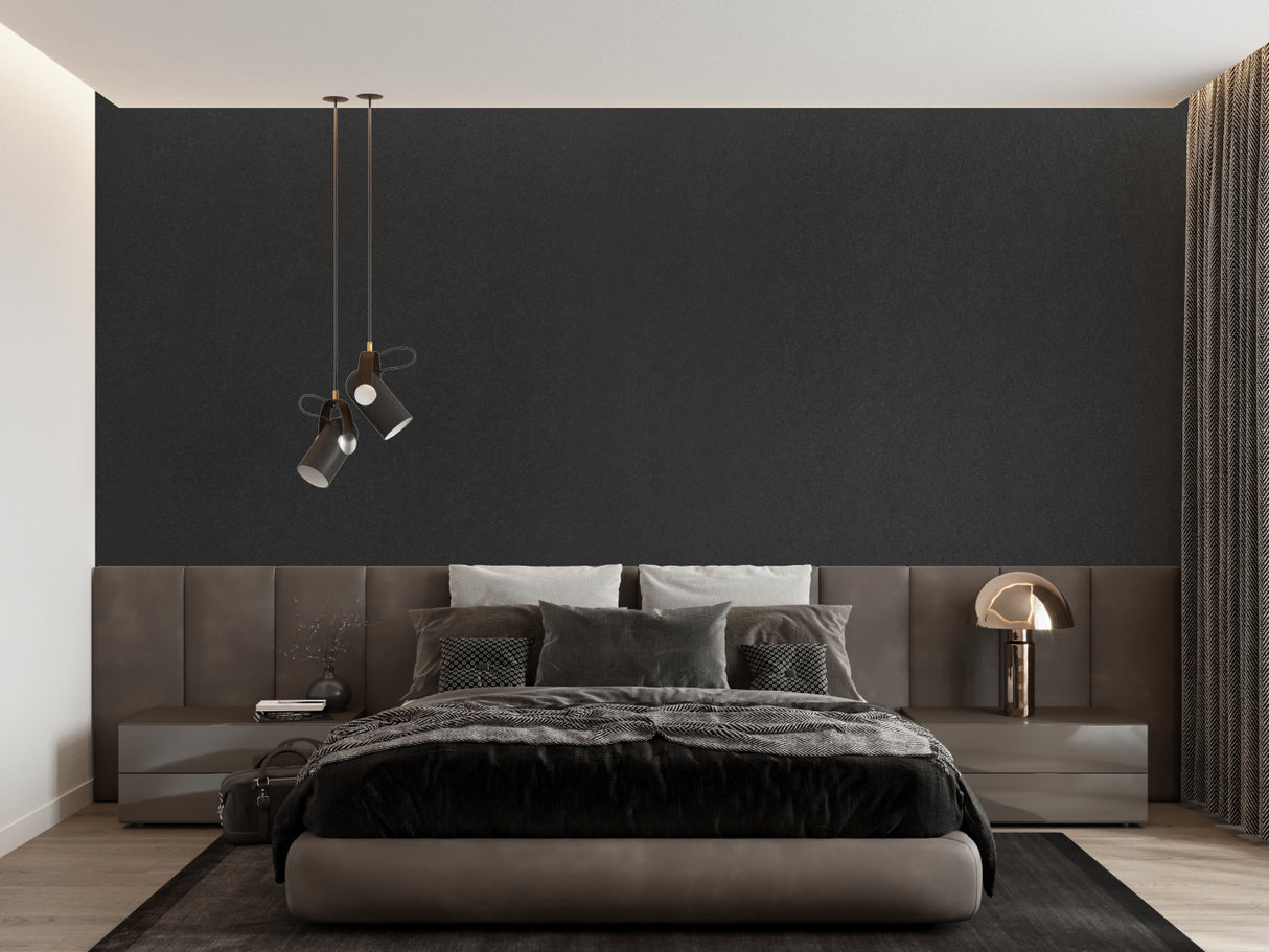 Grey mural wallpaper showcasing clean lines in a minimalist hallway
