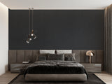Grey mural wallpaper showcasing clean lines in a minimalist hallway