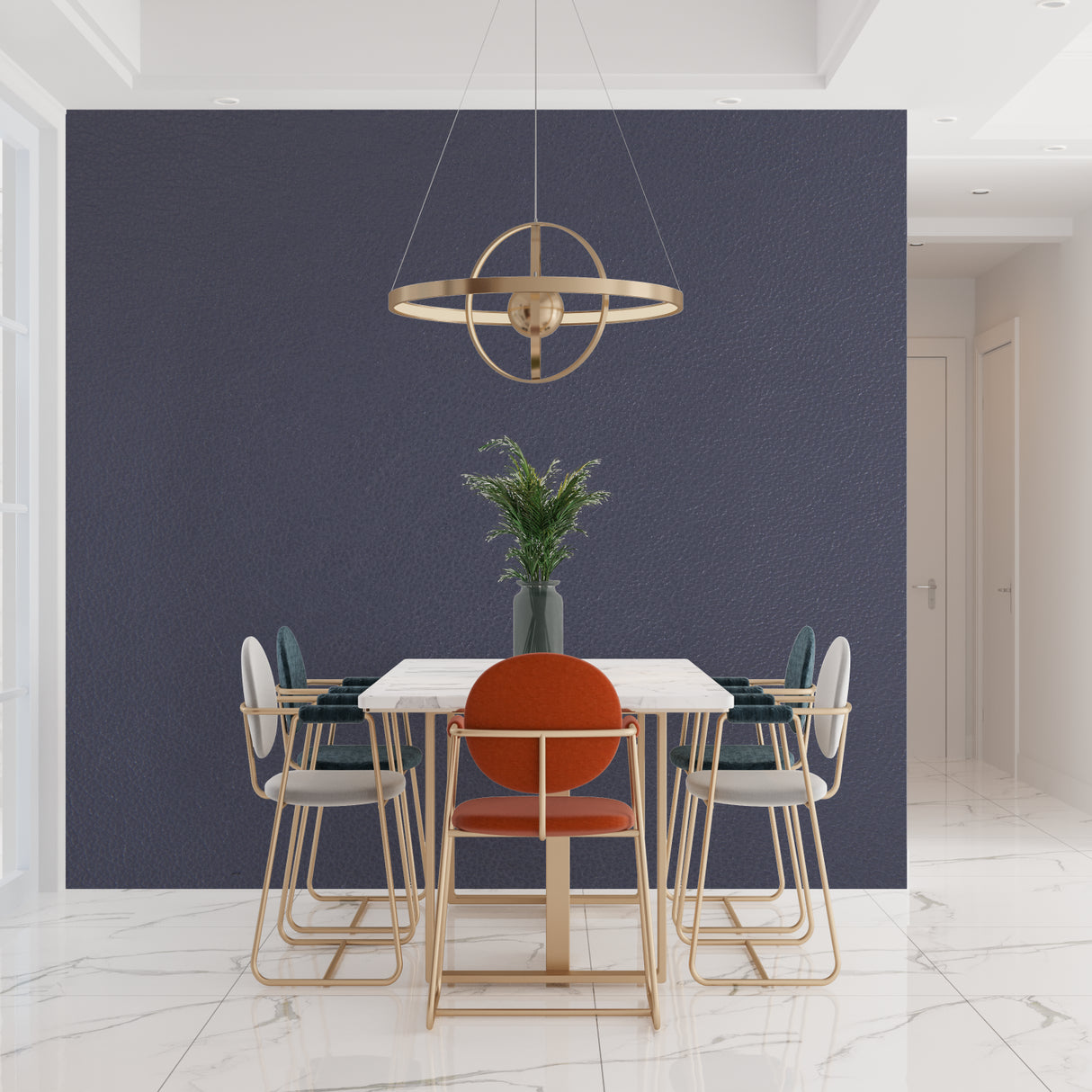 Contemporary grey wall mural making a bedroom feel luxurious and calm