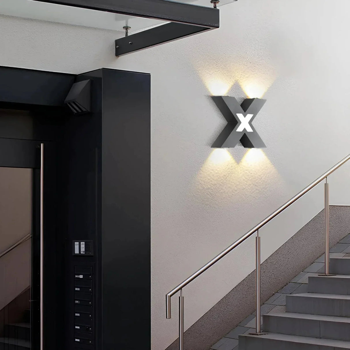 Modern LED Wall Light  Cross-Shaped Outdoor Sconce - Product showcase