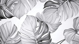 Black and white Monstera leaf design file showing intricate pattern details