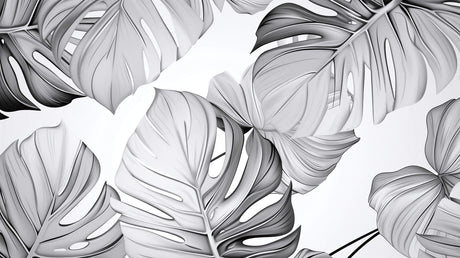 Black and white Monstera leaf design file showing intricate pattern details