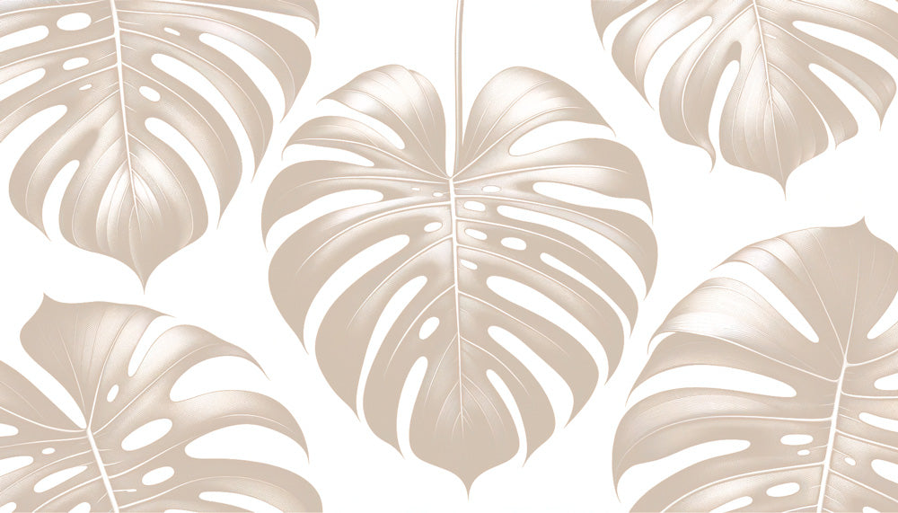Large scale beige Monstera leaves design file showing detailed leaf pattern and precise fenestrations