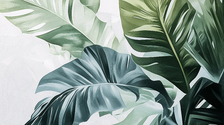 Large scale Monstera leaf wallpaper design file showing detailed tropical pattern