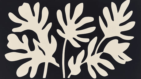 Black and white Monstera leaf wallpaper design file showing detailed leaf pattern and contrast