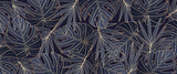 Gold Monstera Line Art design file on navy background showing intricate leaf pattern details