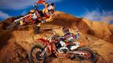 Design file of motocross racing wallpaper showing detailed desert landscape and action shots