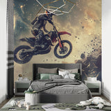 Dynamic racing wallpaper creating wow factor in entertainment space