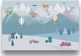 Mountain Adventure design file with hot air balloons and aircraft pattern