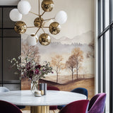 Forest Landscape Wallpaper in home office showing scale and detail