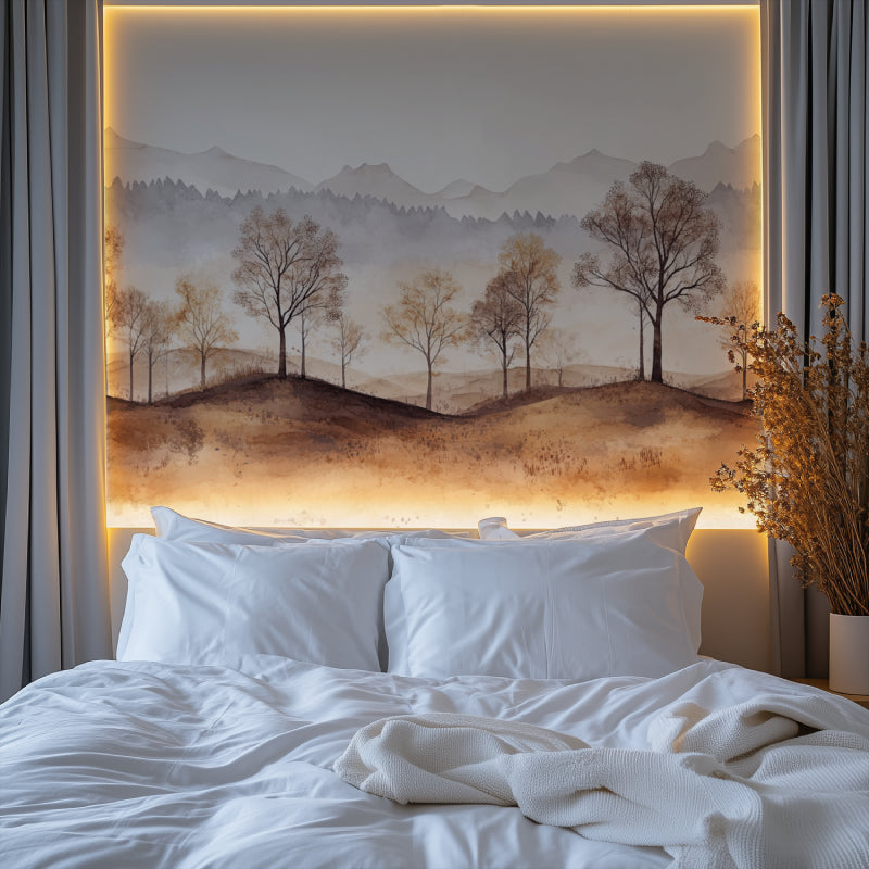 Nature Wall Mural in hallway showing seamless installation