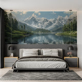 Nature landscape wallpaper bringing outdoors inside meditation room