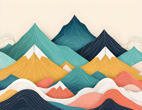 Abstract mountain pattern design file showing geometric peaks and layered landscape