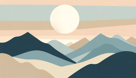 Abstract mountain wallpaper design file showing geometric peaks and sunset colors