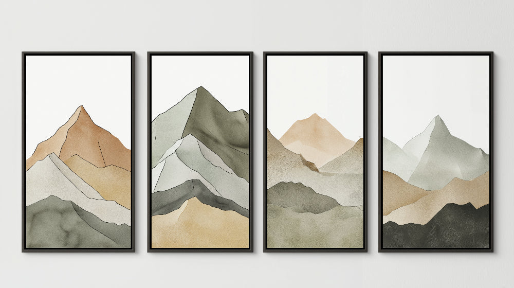 Abstract mountain wallpaper design file showing full watercolor pattern and color details