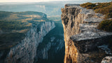 Mountain landscape wallpaper design file showing detailed cliff formations and panoramic vista
