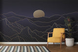 Gold mountain wall art bringing calm to home office space