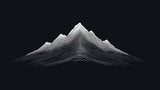 Black and white mountain wall mural design file showing geometric line art pattern
