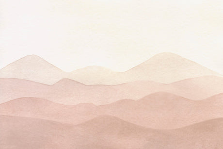 Mountain landscape wallpaper design file showing full pattern and neutral color palette
