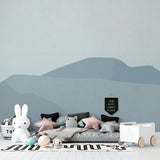 Mountain peak wallpaper bringing serenity to a meditation space