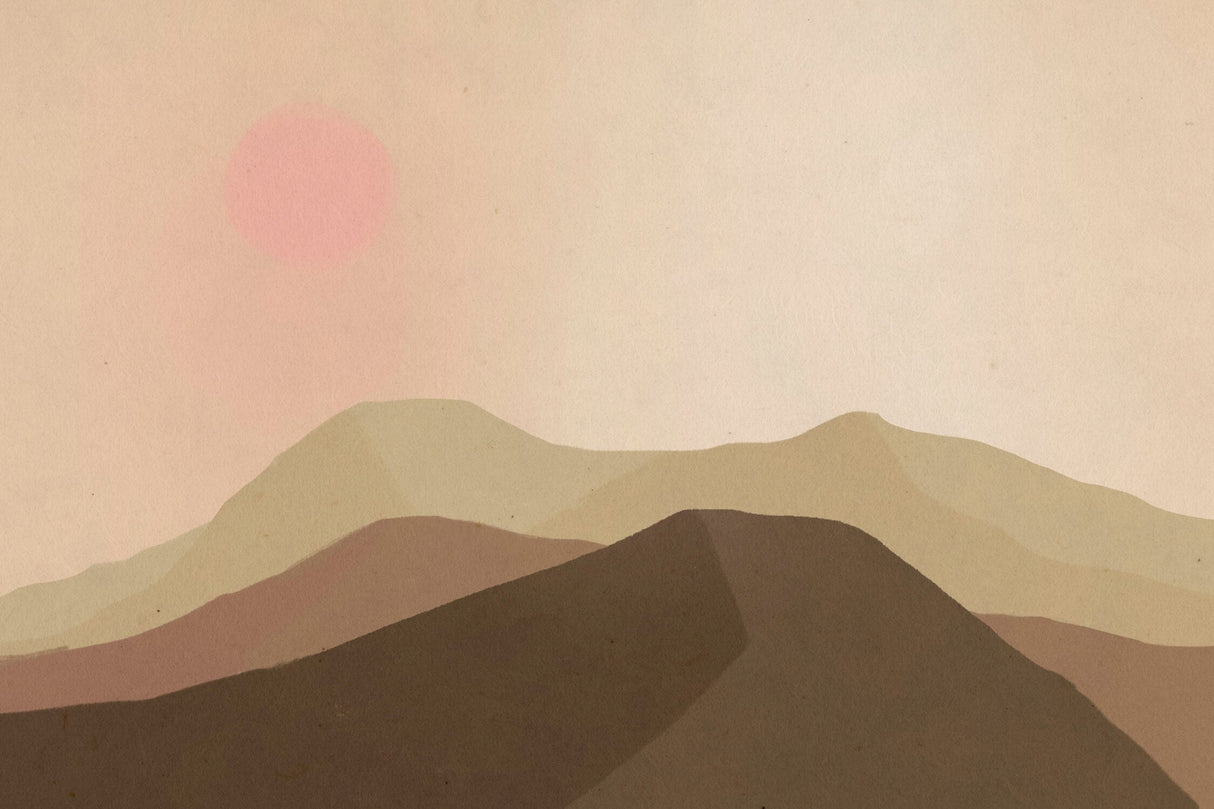Design file showing full desert mountain landscape pattern with gentle sunset gradient