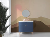 Minimalist Desert Wallpaper in cozy bedroom setting with natural light