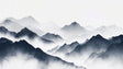 Mountain mural wallpaper creating depth in a modern living room with grey sofa and natural light