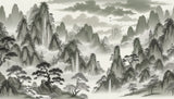 Mountain Mural Wallpaper | Misty Peaks Nature Design