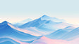 Mountain range wallpaper in soft pastels shown in a bright modern living room, creating a peaceful atmosphere
