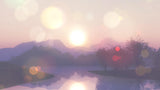 Mountain landscape wallpaper design file showing detailed purple sunset watercolor pattern