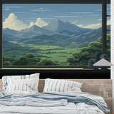 Nature vista wallpaper bringing outdoor feel to dining room with round table