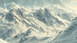 Mountain landscape design file showing detailed snowy peaks pattern