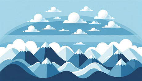 Mountain peaks wallpaper design file showing detailed snow caps and cloud pattern