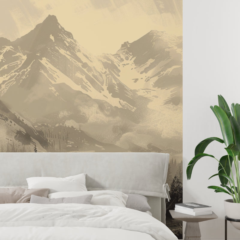 Forest landscape wallpaper transforming home office space