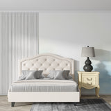 Mountain landscape wallpaper creating depth in modern living room with minimal furniture