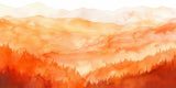 Mountain sunset wallpaper design file showing watercolor texture and gradient details