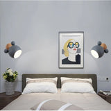 Kids Wall Light  Pink Mouse Design With Wood Mount - Product example