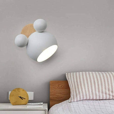 Kids Wall Light  Pink Mouse Design With Wood Mount - Product detail 11
