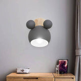 Kids Wall Light  Pink Mouse Design With Wood Mount - Product detail 5