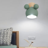 Kids Wall Light  Pink Mouse Design With Wood Mount - Product detail 9