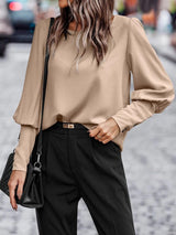 Elegant Long Sleeve Blouse  Soft Puff Sleeve Design - Product detail 6