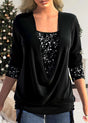 Elegant Sequin Blouse  Burgundy Draped Design - Product detail 15