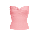 Womens Strapless Twist Top  Pink Ribbed Stretch Fabric - Product example