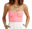 Womens Strapless Twist Top  Pink Ribbed Stretch Fabric - Product detail 4