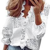 Ruffle Neck Blouse  Coral Puff Sleeve Design - Product detail 4