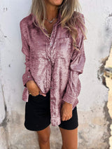 Metallic Button Down Shirt  Bronze Shimmer Finish - Product detail 15