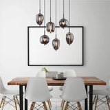 Modern Pendant Light  Smoke Glass Multi Globe Design - Product showcase
