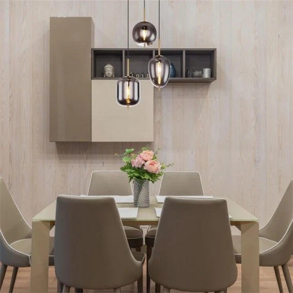 Modern Pendant Light  Smoke Glass Multi Globe Design - Product detail 4